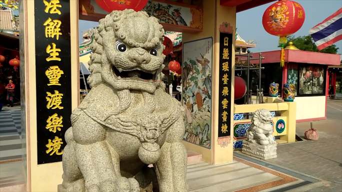 中国神社中的狮子头