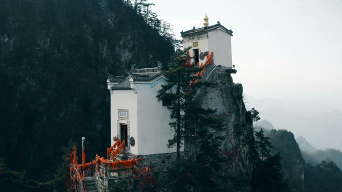 塔云山鸟瞰图，中国陕西著名的道教寺庙。