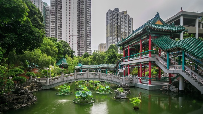 香港寺庙香港寺庙古建人流旅客城市历史