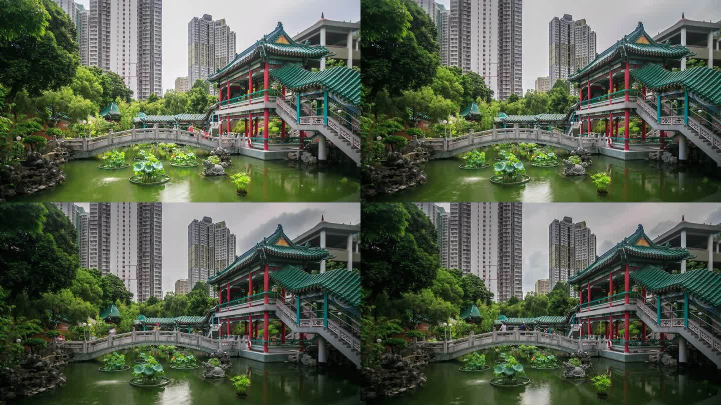 香港寺庙香港寺庙古建人流旅客城市历史
