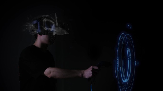 VR虚拟现实高科技实验室实拍合成可商用