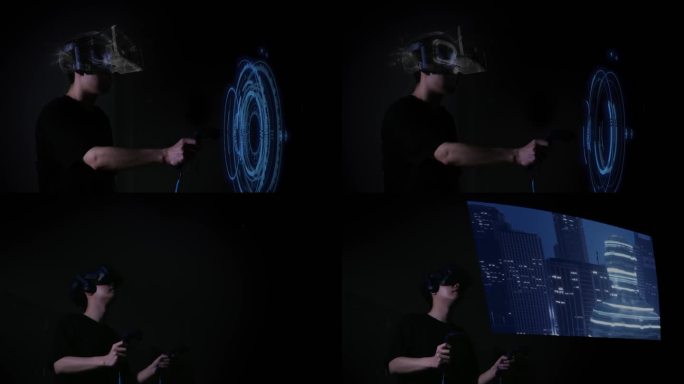 VR虚拟现实高科技实验室实拍合成可商用