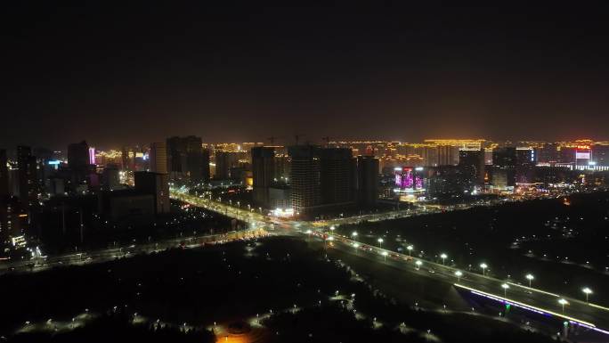 大同城市夜景空镜航拍