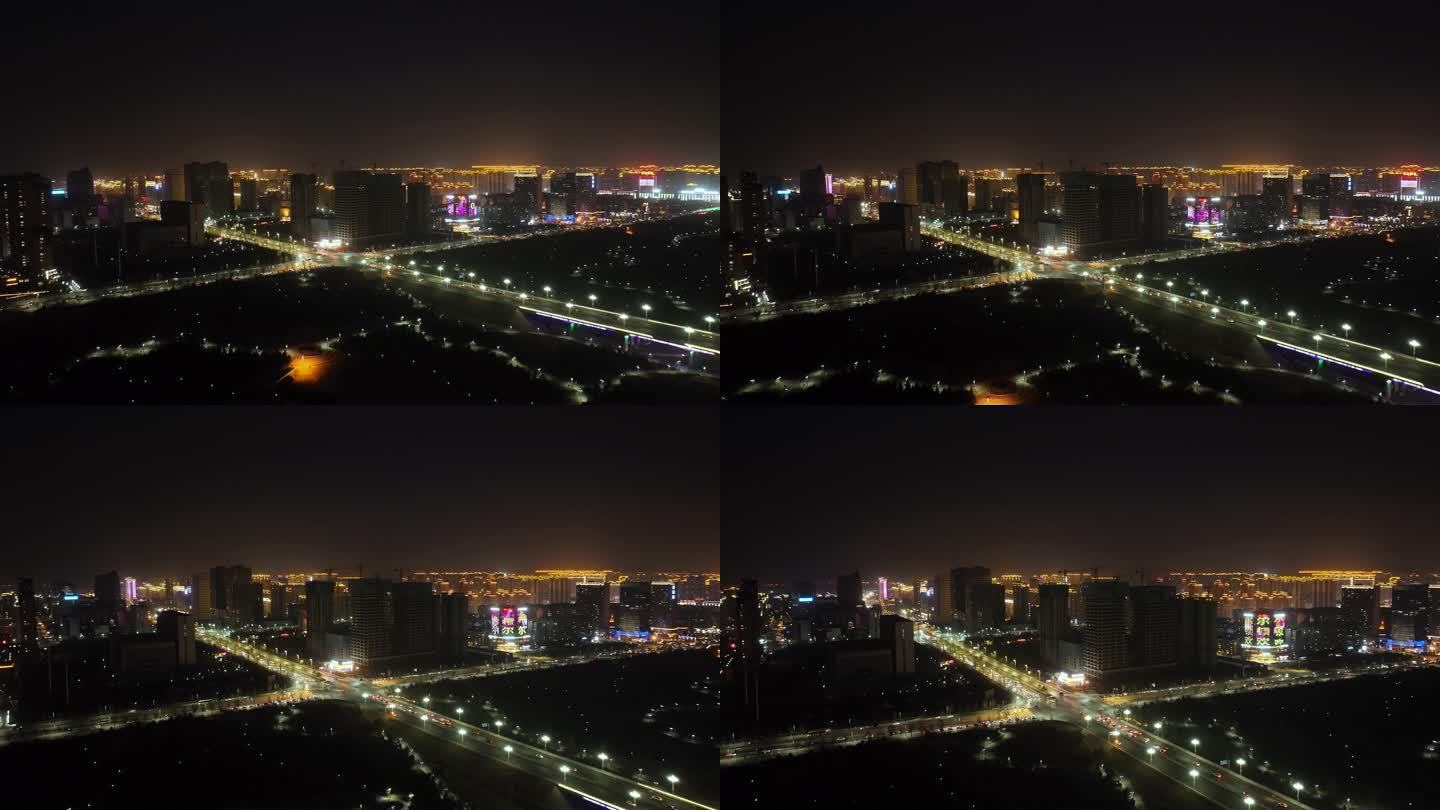大同城市夜景空镜航拍
