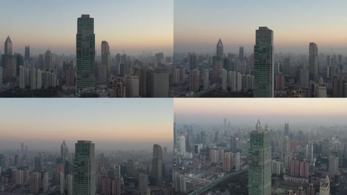 4K原素材-航拍上海博华广场大厦