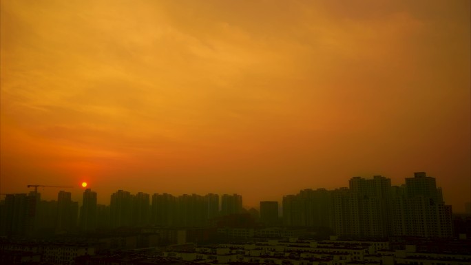 日出 日落 早晨唤醒 沉睡的太阳升起