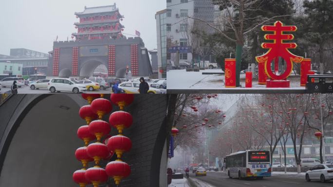 沈阳春节 下雪素材