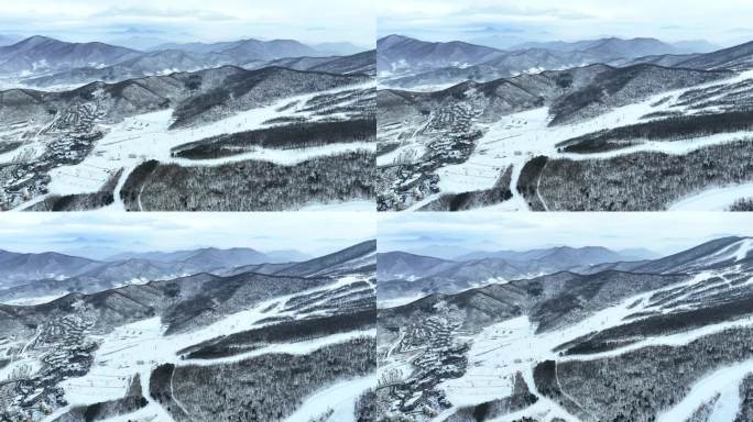 万科松花湖滑雪场全景航拍