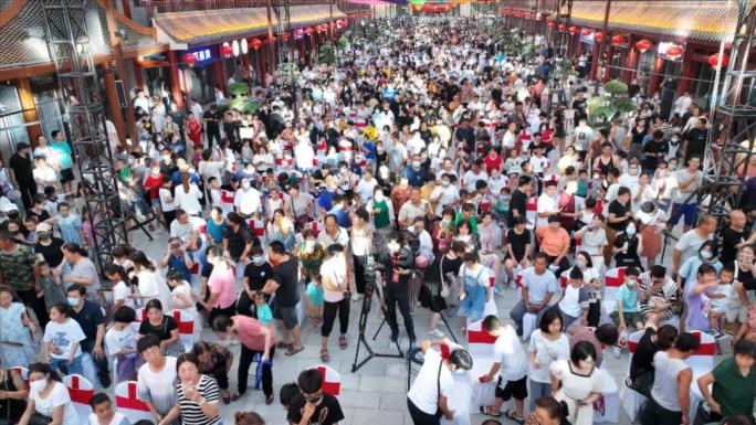 人群 过年 新年 过年素材 夜市 美食街