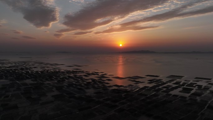 泉州泉港区山腰盐田后港海域滩涂日出延时3