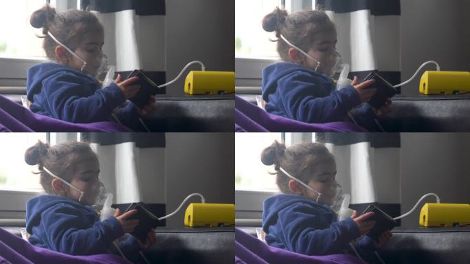 女孩在家使用喷雾器的4K视频