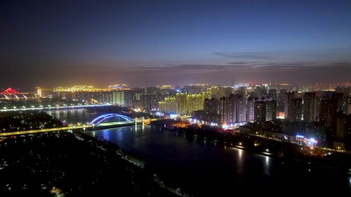 大同城市夜景空镜航拍