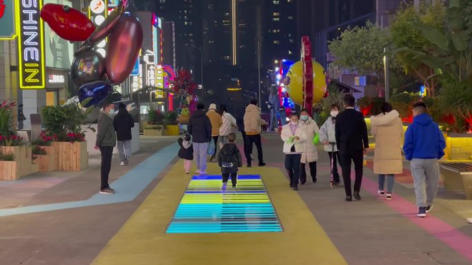步行街亮化互动交互钢琴键灯光装置
