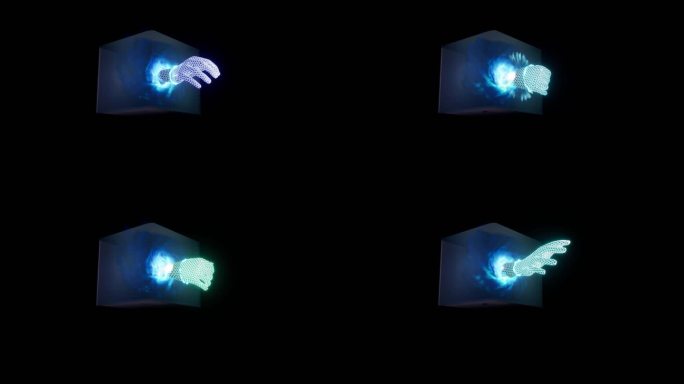 科幻手臂裸眼3D折屏透视视频效果网红大屏