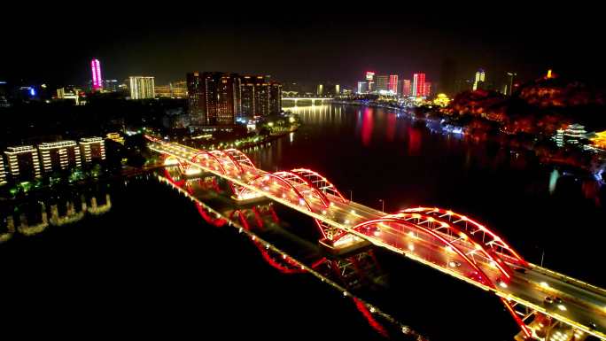 柳州夜景航拍4k