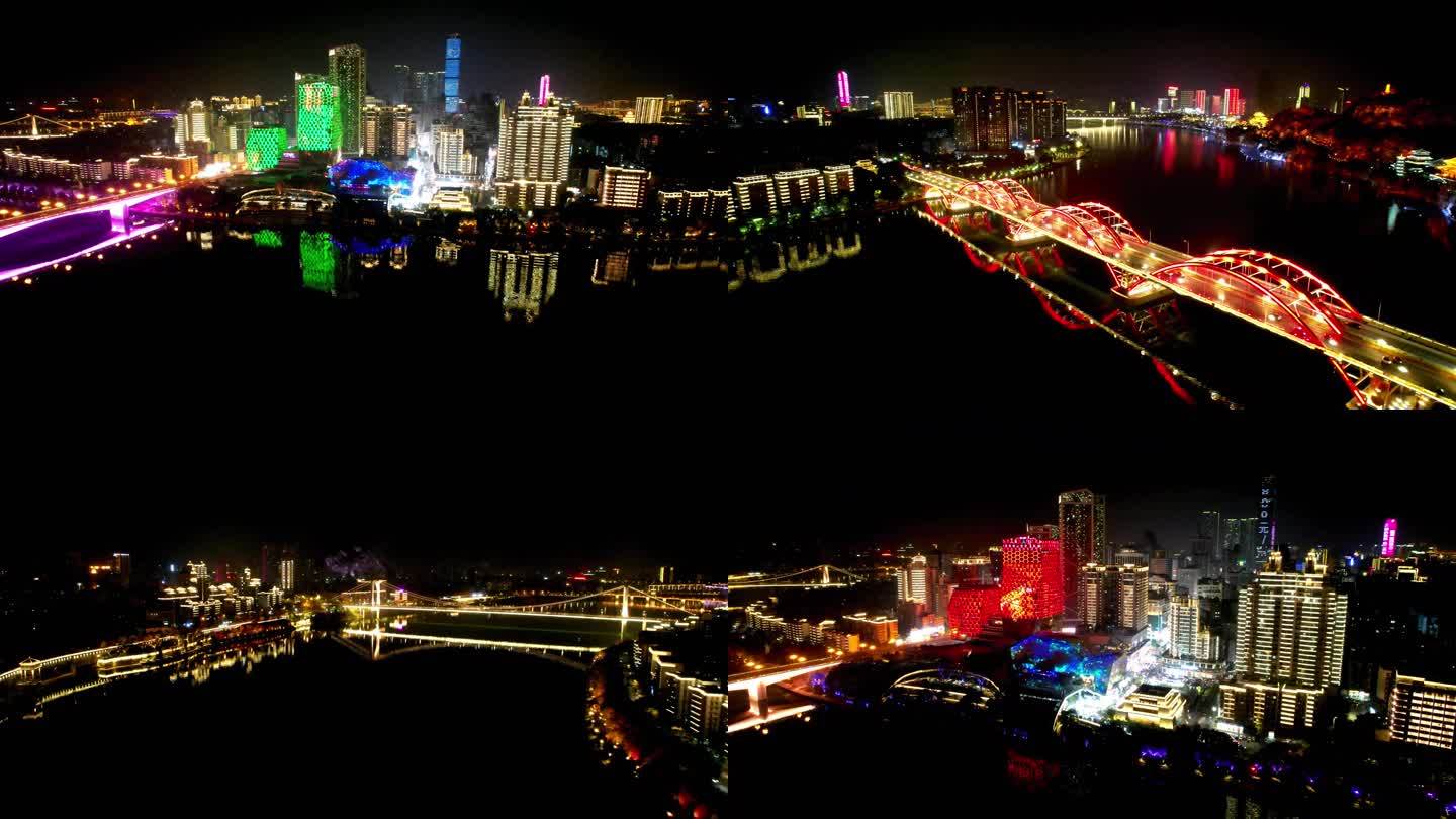 柳州夜景航拍4k