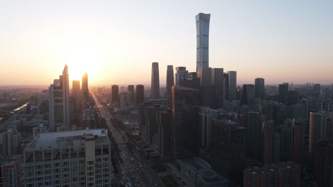 【原创】北京国贸CBD核心区建筑群日落