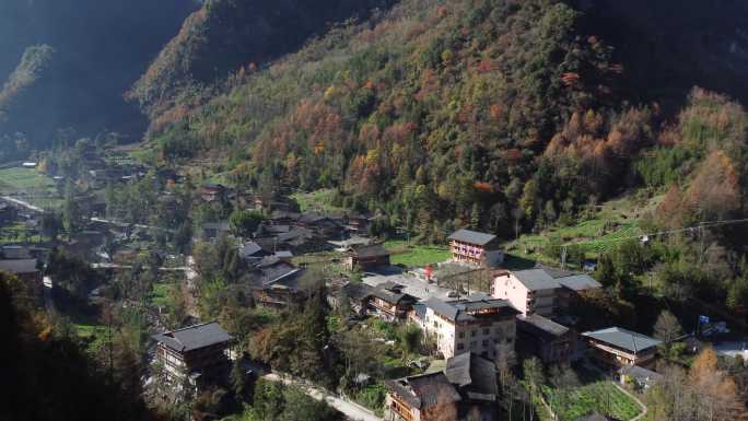 羌寨风光航拍（北川西窝羌寨）