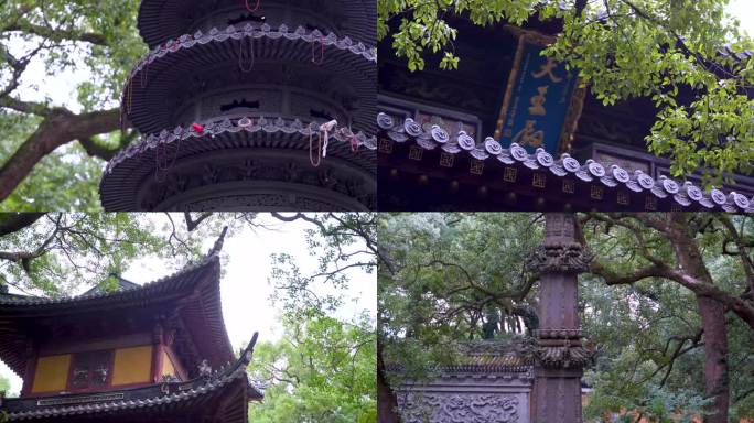 浙江普陀山法雨寺禅院建筑4K视频合集