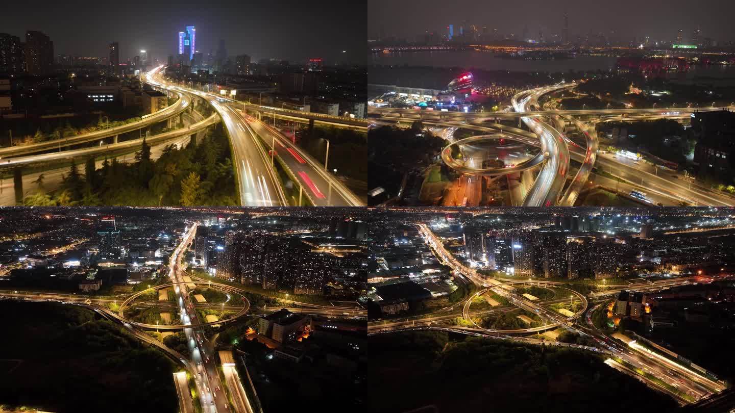 <南京>立交桥夜景 航拍 延时摄影 集合