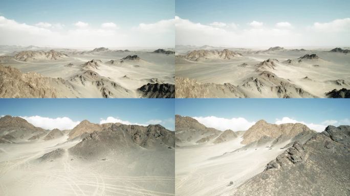 航拍沙漠戈壁西北火星地貌黑独山4K