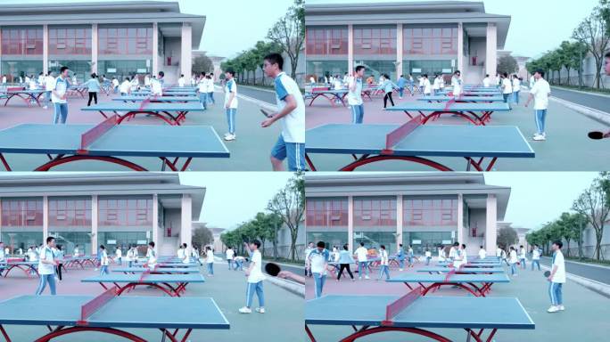【4K】中学体育运动高中生打乒乓球
