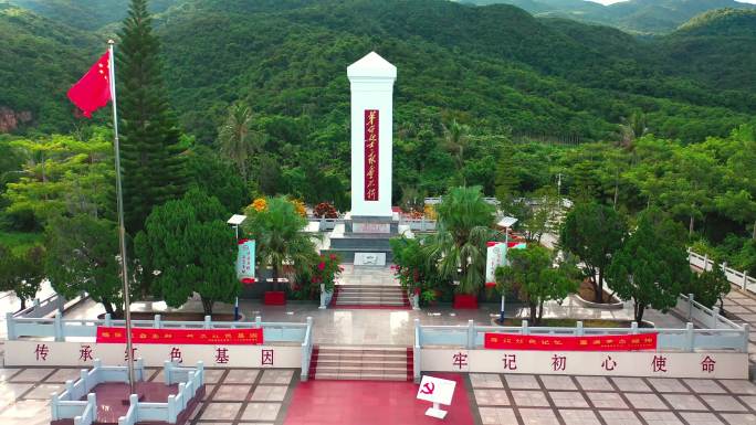 海南万宁市六连岭烈士陵园4k航拍