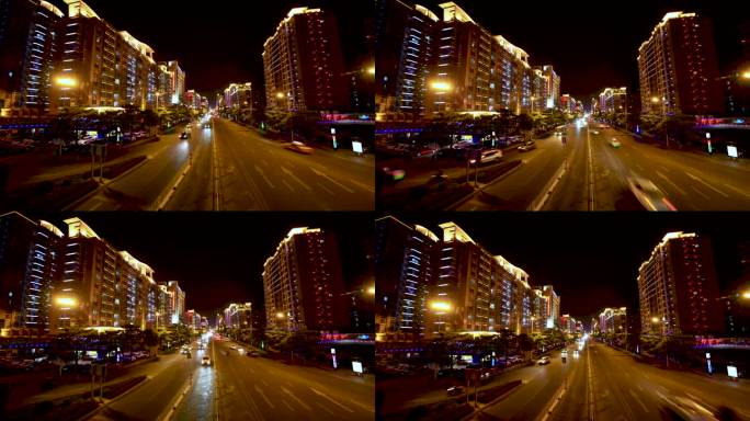 城市公路夜景街道车流城市流光