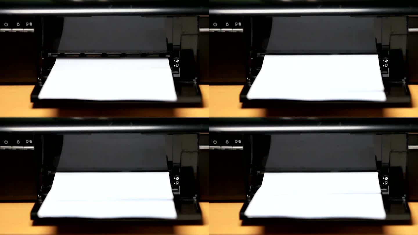 打印机正在运行白纸油墨黑色打印机