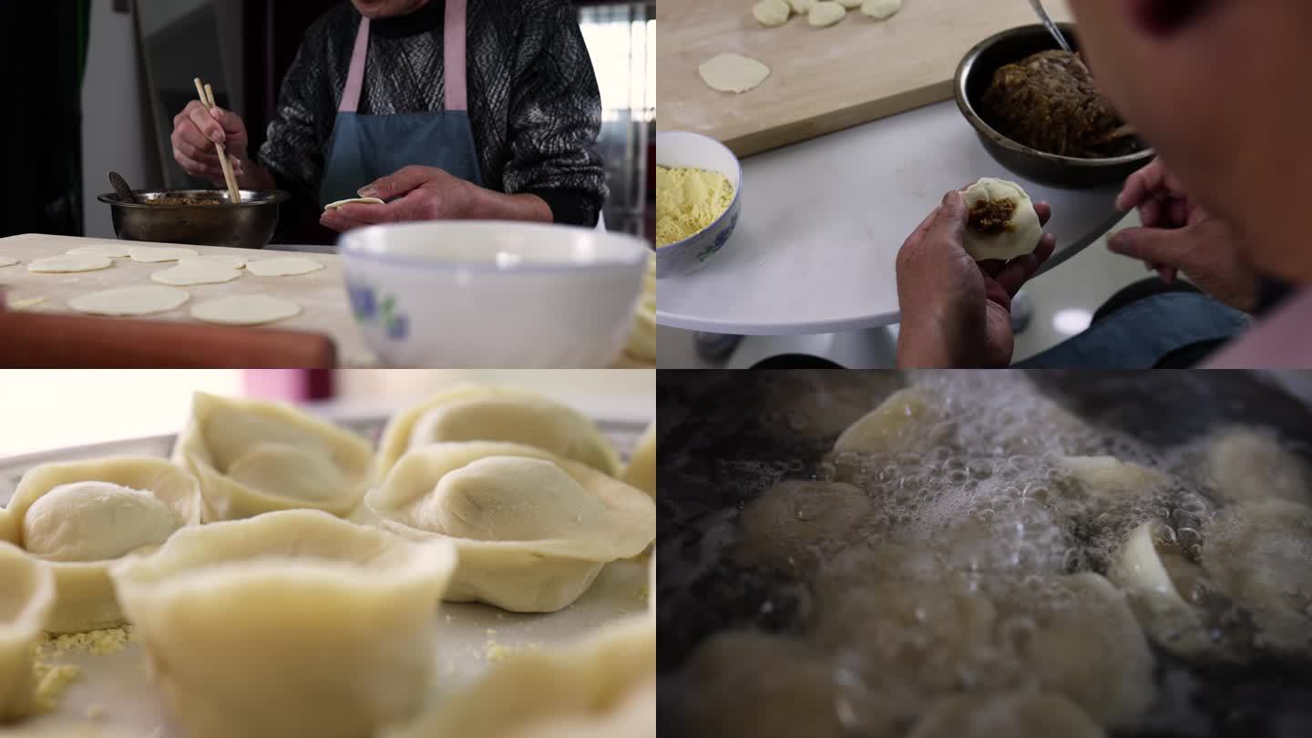 过年擀面煮饺子吃饺子