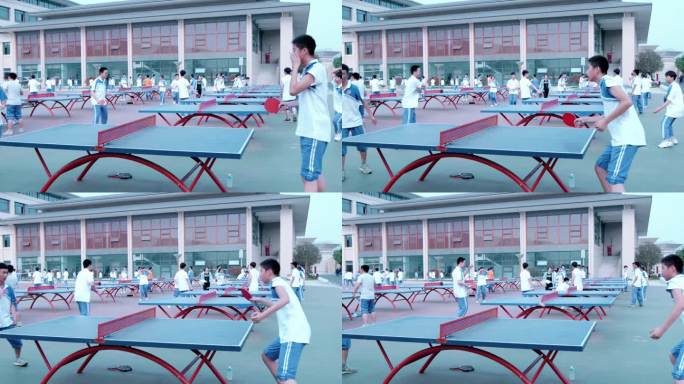 【4K】中学生乒乓球运动打乒乓球