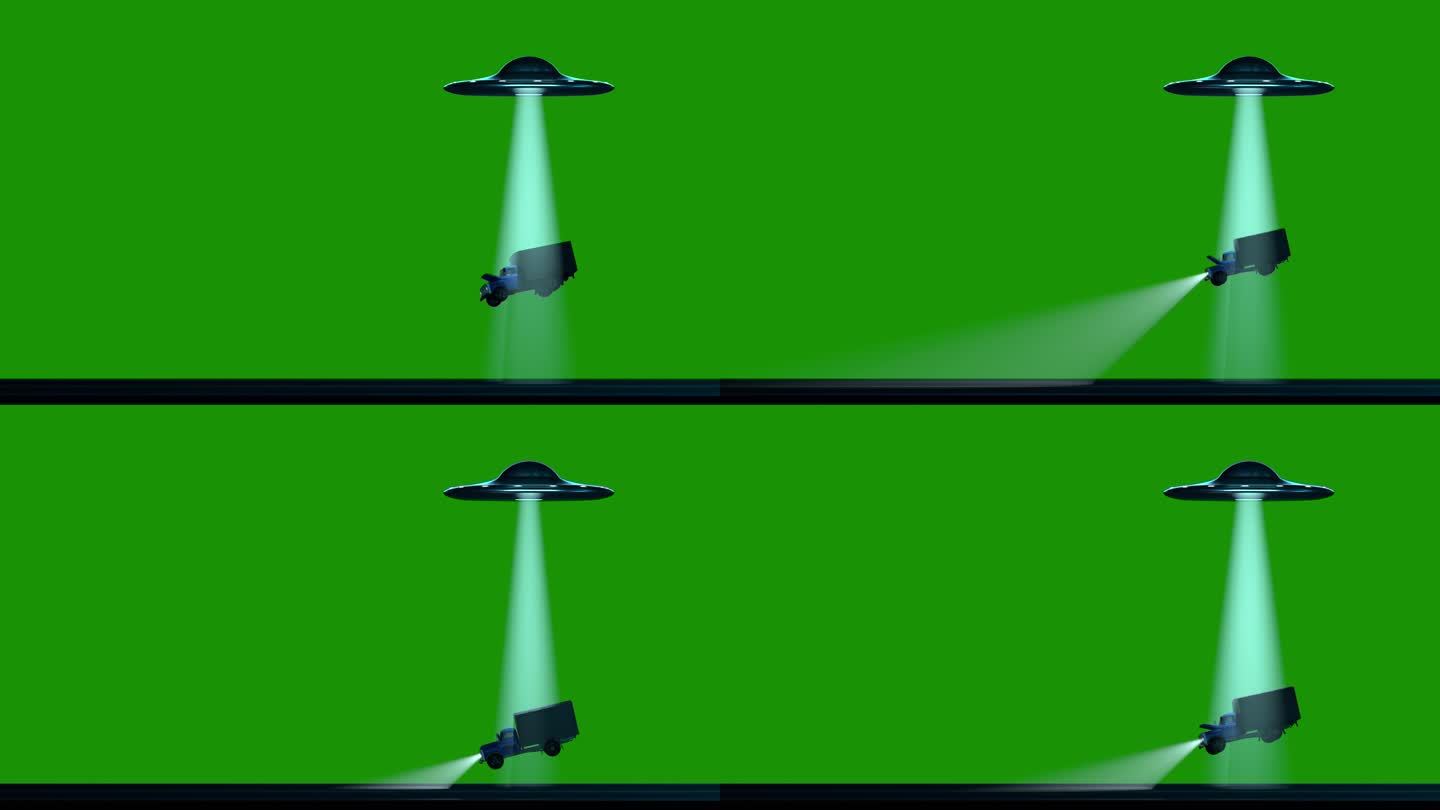 UFO环形卡车劫持绿色屏幕4K A