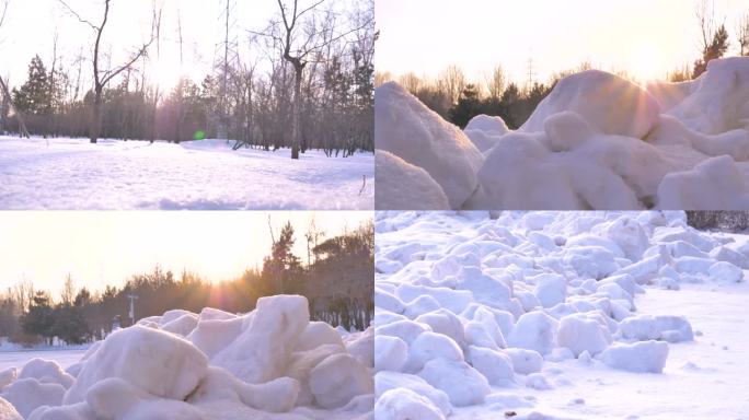 雪堆雪景实拍