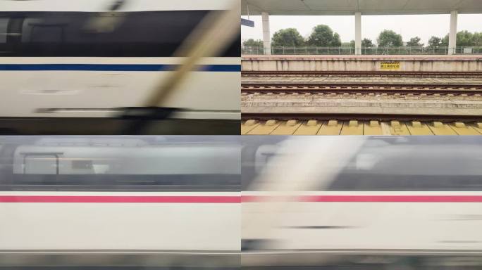 火车行驶过瞬间时光流逝视频素材合集