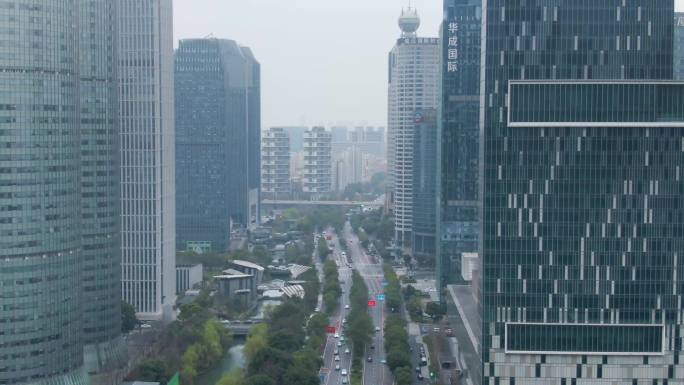 4K航拍杭州钱江新城市民中心