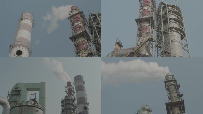 钢铁工厂工业生产烟囱排放