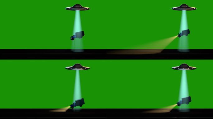 UFO环形卡车绑架绿幕4K B