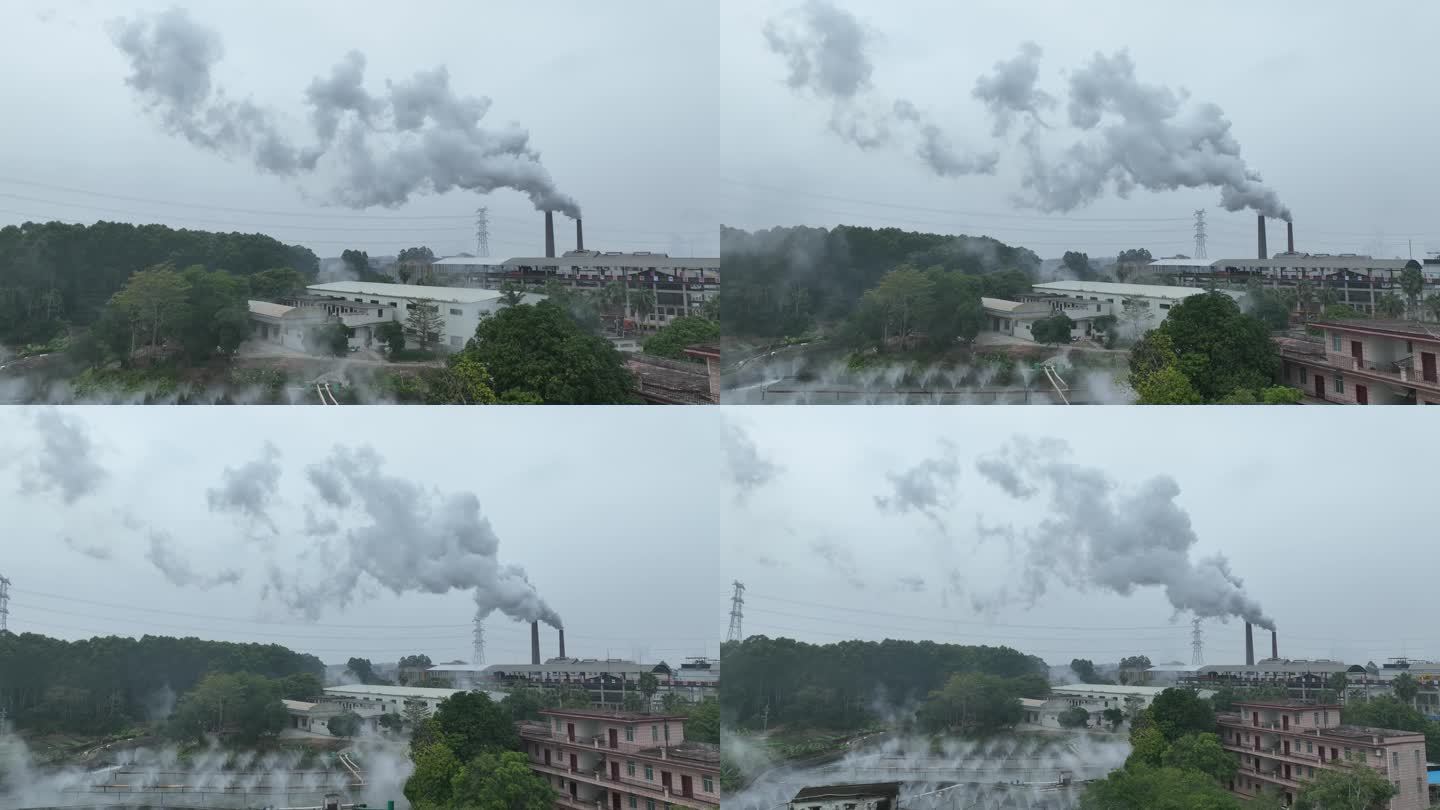 糖厂烟囱冒烟 污染 喷雾降温
