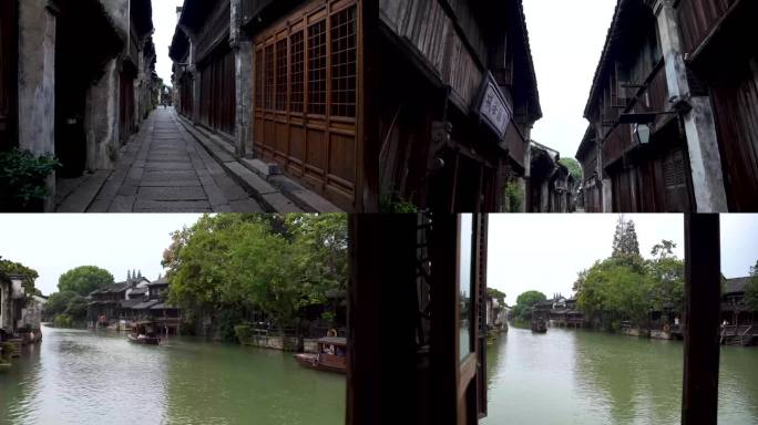 江南古镇乌镇西栅古街道江南水乡4K视频