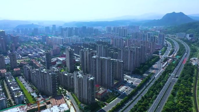 高清城市正在发展的城市航拍