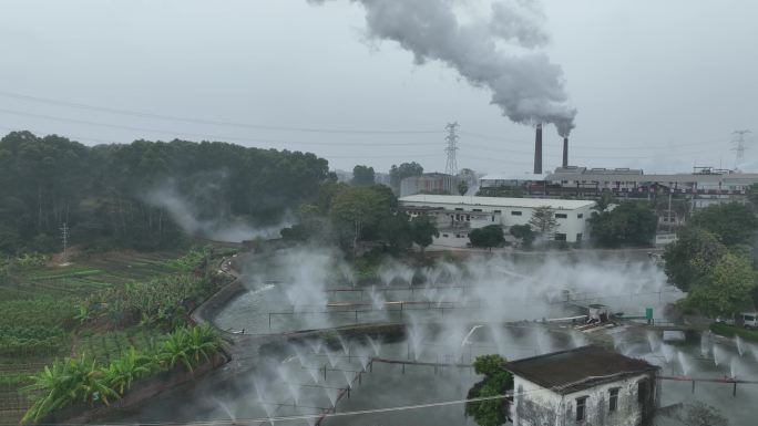 糖厂烟囱冒烟 污染 喷雾装置