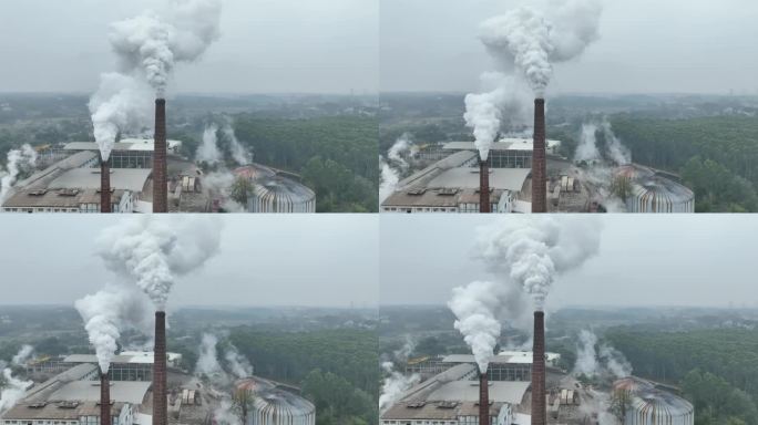 烟囱冒烟污染工厂废气排放