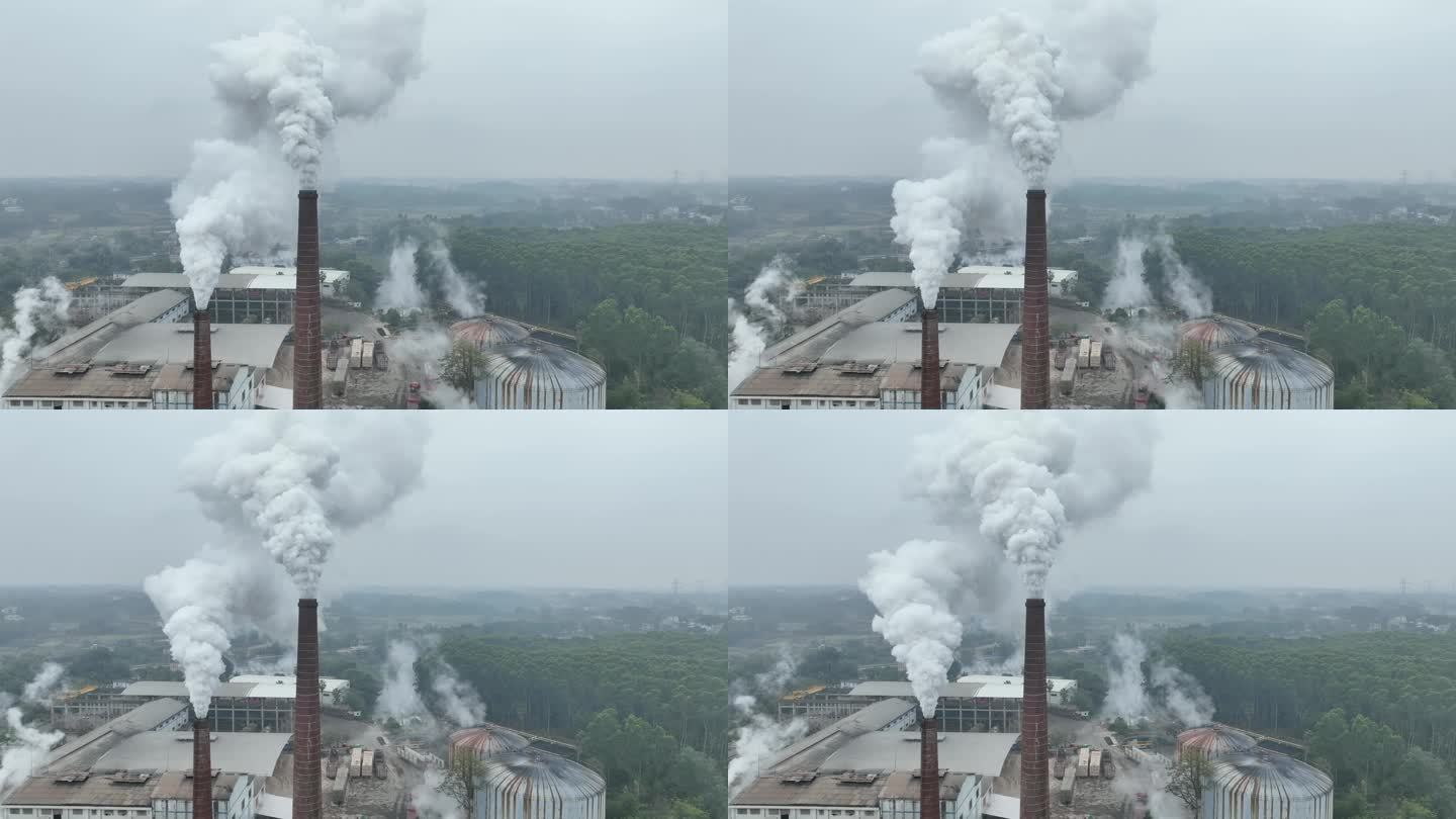 烟囱冒烟污染工厂废气排放