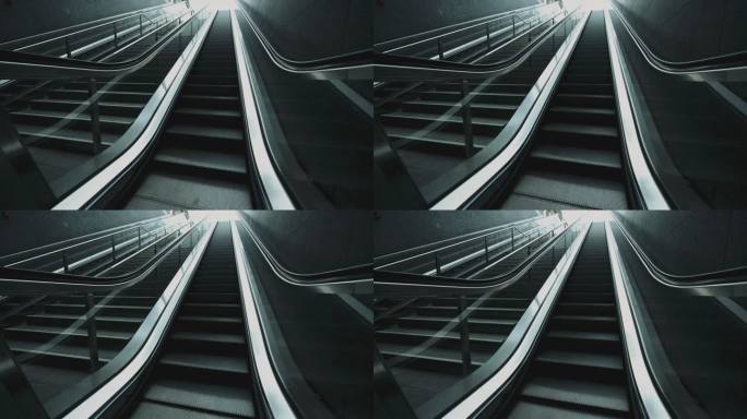自动扶梯、地铁站攀登爬楼梯爬阶梯