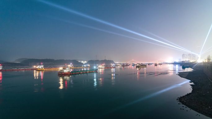 长江航道（宜昌江段夜景）