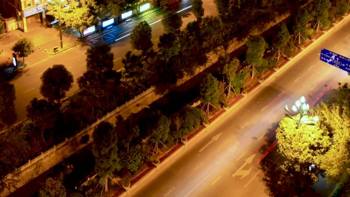 城市道路交通夜景延时摄影泉州刺桐路