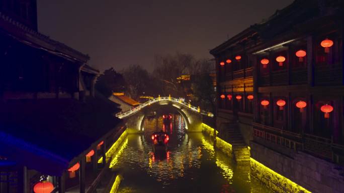 台儿庄古城夜景4K