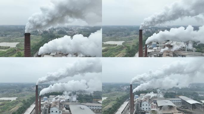 烟囱冒烟全球变暖工厂废气排放