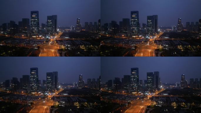 成都 天府新区 中国中铁 夜景 航拍4K