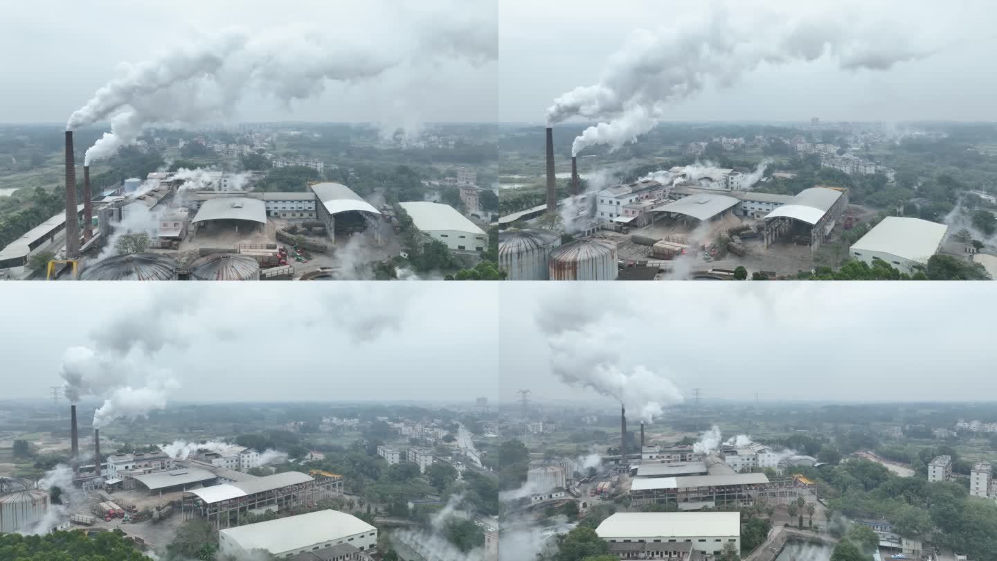 糖厂烟囱冒烟空气污染全球变暖